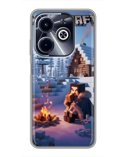 Чехол для Infinix Hot 40i с картинкой «Зимний Minecraft» Чехол для Infinix Hot 40i с картинкой «Зимний Minecraft»