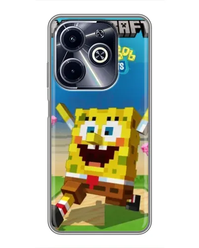 Чехол для Infinix Hot 40i с картинкой «Губка Боб Minecraft» Чехол для Infinix Hot 40i с картинкой «Губка Боб Minecraft»