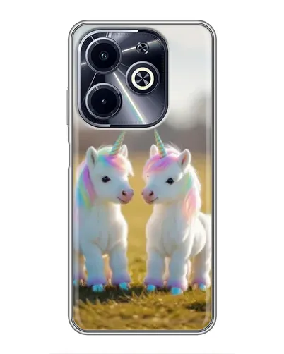 Чехол для Infinix Hot 40i с картинкой «Пара единорогов» Чехол для Infinix Hot 40i с картинкой «Пара единорогов»