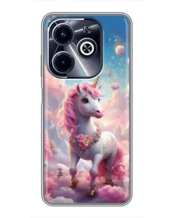 Чехол для Infinix Hot 40i с картинкой «Единорог среди облаков»