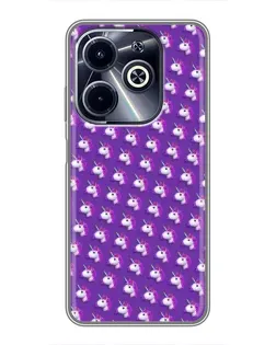 Чехол для Infinix Hot 40i с картинкой «Единороги на фиолетовом»