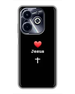 Чехол для Infinix Hot 40i с картинкой «Сердце - Jesus»