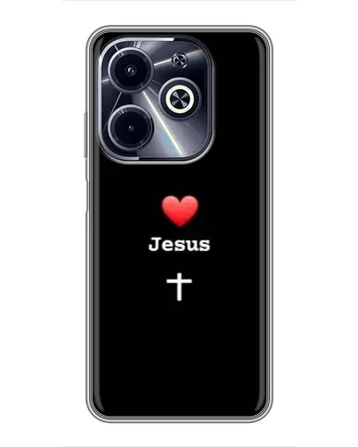 Чехол для Infinix Hot 40i с картинкой «Сердце - Jesus»