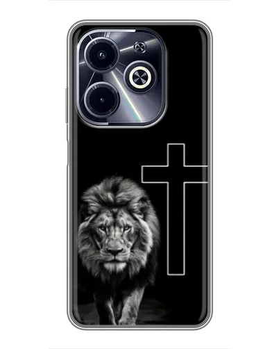 Чехол для Infinix Hot 40i с картинкой «Лев и Крест»
