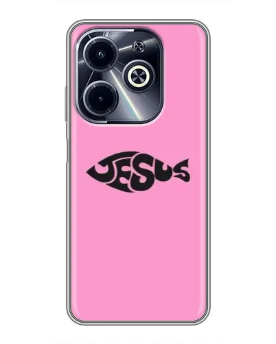 Чехол для Infinix Hot 40i с картинкой «Розовый символ  Jesus»