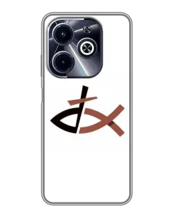 Чехол для Infinix Hot 40i с картинкой «Рыба и крест»