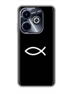 Чехол для Infinix Hot 40i с картинкой «Символ рыбы Jesus»