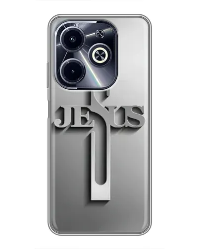Чехол для Infinix Hot 40i с картинкой «Металлический крест Jesus» Чехол для Infinix Hot 40i с картинкой «Металлический крест Jesus»