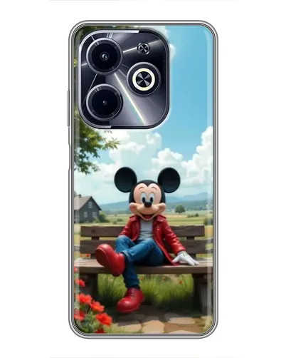 Чехол для Infinix Hot 40i с картинкой «Микки на скамейке»