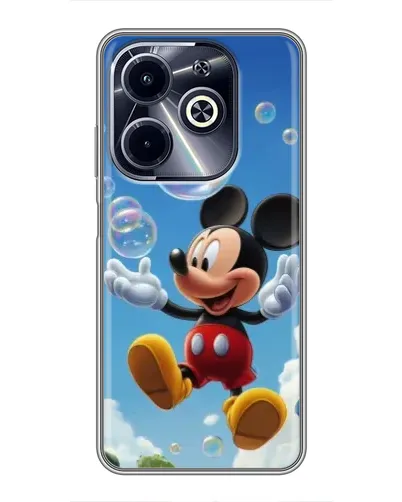Чехол для Infinix Hot 40i с картинкой «Mickey и мыльные пузыри»