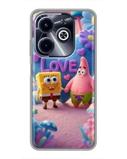 Чехол для Infinix Hot 40i с картинкой «Губка Боб Патрик»