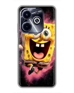 Чехол для Infinix Hot 40i с картинкой «Взрывной Спанч Боб»