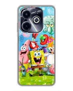 Чохол для Infinix Hot 40i з картинкою «Губка Боб та друзі» Чохол для Infinix Hot 40i з картинкою «Губка Боб та друзі»