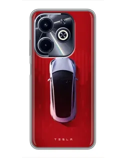 Чехол для Infinix Hot 40i с картинкой «Tesla Top View»