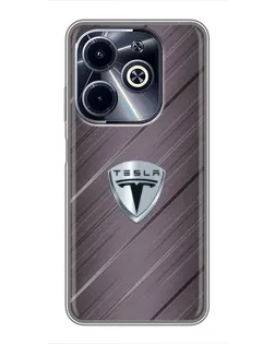 Чехол для Infinix Hot 40i с картинкой «Металлическая текстура Tesla» Чехол для Infinix Hot 40i с картинкой «Металлическая текстура Tesla»