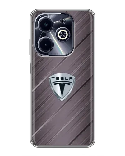 Чехол для Infinix Hot 40i с картинкой «Металлическая текстура Tesla» Чехол для Infinix Hot 40i с картинкой «Металлическая текстура Tesla»