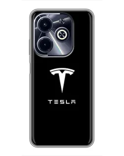 Чехол для Infinix Hot 40i с картинкой «Tesla White Logo» Чехол для Infinix Hot 40i с картинкой «Tesla White Logo»