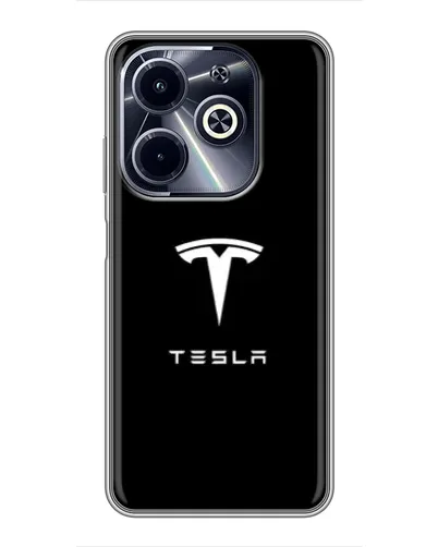 Чехол для Infinix Hot 40i с картинкой «Tesla White Logo» Чехол для Infinix Hot 40i с картинкой «Tesla White Logo»