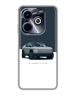 Чехол для Infinix Hot 40i с картинкой «Серебристый Cybertruck Tesla» Чехол для Infinix Hot 40i с картинкой «Серебристый Cybertruck Tesla»