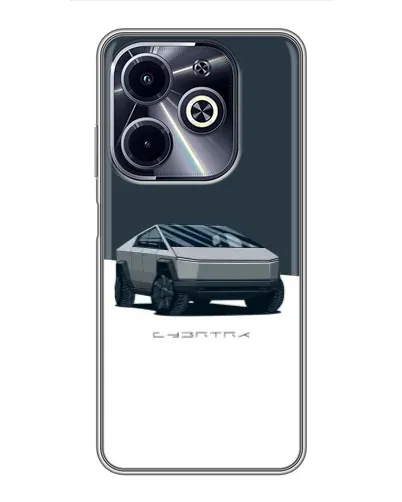 Чехол для Infinix Hot 40i с картинкой «Серебристый Cybertruck Tesla» Чехол для Infinix Hot 40i с картинкой «Серебристый Cybertruck Tesla»