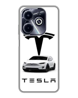 Чехол для Infinix Hot 40i с картинкой «Tesla White Style» Чехол для Infinix Hot 40i с картинкой «Tesla White Style»