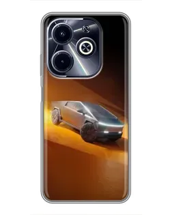 Чехол для Infinix Hot 40i с картинкой «Cybertruck в пустыне» Чехол для Infinix Hot 40i с картинкой «Cybertruck в пустыне»