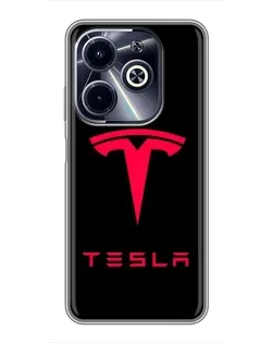 Чехол для Infinix Hot 40i с картинкой «Tesla Red Logo» Чехол для Infinix Hot 40i с картинкой «Tesla Red Logo»
