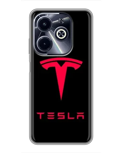 Чехол для Infinix Hot 40i с картинкой «Tesla Red Logo» Чехол для Infinix Hot 40i с картинкой «Tesla Red Logo»