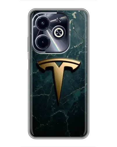 Чехол для Infinix Hot 40i с картинкой «Мраморная Tesla Gold» Чехол для Infinix Hot 40i с картинкой «Мраморная Tesla Gold»