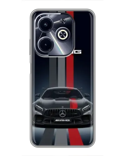 Чехол для Infinix Hot 40i с картинкой «Mercedes — белый карбон» Чехол для Infinix Hot 40i с картинкой «Mercedes — белый карбон»