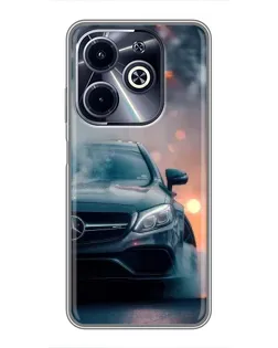 Чехол для Infinix Hot 40i с картинкой «Mercedes — ночной город»
