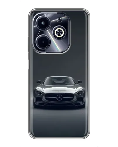 Чехол для Infinix Hot 40i с картинкой «Mercedes на черном» Чехол для Infinix Hot 40i с картинкой «Mercedes на черном»