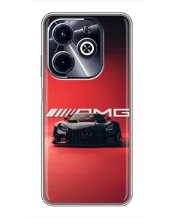 Чехол для Infinix Hot 40i с картинкой «Mercedes AMG — красная линия»