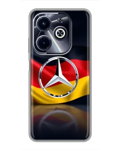 Чехол для Infinix Hot 40i с картинкой «Mercedes — флаг Германии» Чехол для Infinix Hot 40i с картинкой «Mercedes — флаг Германии»