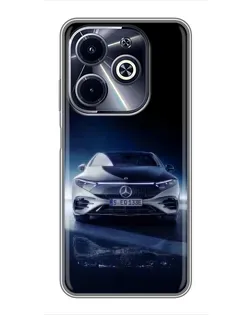 Чехол для Infinix Hot 40i с картинкой «Ночной Mercedes EQ»