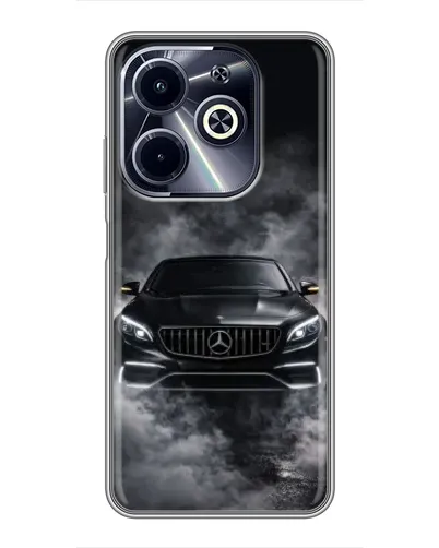 Чехол для Infinix Hot 40i с картинкой «Mercedes в дыму» Чехол для Infinix Hot 40i с картинкой «Mercedes в дыму»