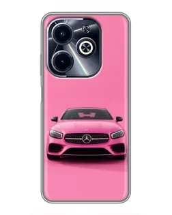 Чехол для Infinix Hot 40i с картинкой «Розовый Mercedes AMG»