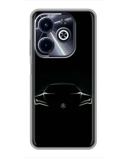 Чехол для Infinix Hot 40i с картинкой «Mercedes — силуэт авто»