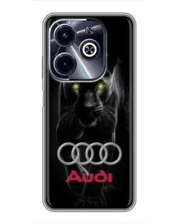 Чехол для Infinix Hot 40i с картинкой «Пантера и Audi»