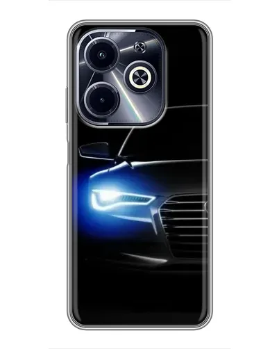 Чехол для Infinix Hot 40i с картинкой «Неоновый взгляд Audi»