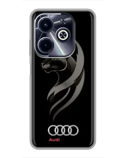 Чехол для Infinix Hot 40i с картинкой «Графика — пантера и Audi»