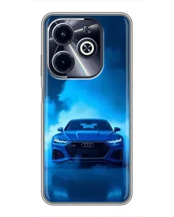 Чехол для Infinix Hot 40i с картинкой «Audi — голубая энергия»