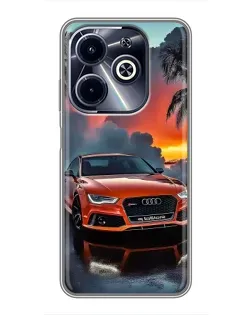 Чехол для Infinix Hot 40i с картинкой «Audi — закат»