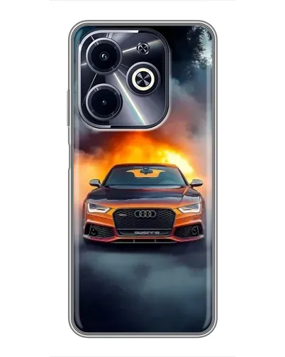 Чехол для Infinix Hot 40i с картинкой «Audi в огненном дыму»