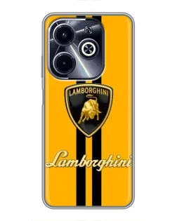 Чехол для Infinix Hot 40i с картинкой «Lamborghini Stripe желтый»