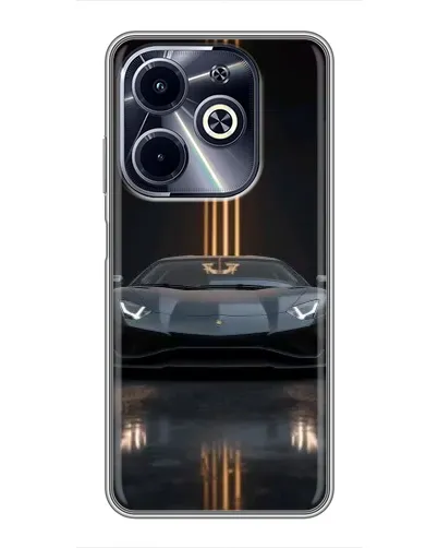Чохол для Infinix Hot 40i з картинкою «Lamborghini золоті лінії» Чохол для Infinix Hot 40i з картинкою «Lamborghini золоті лінії»