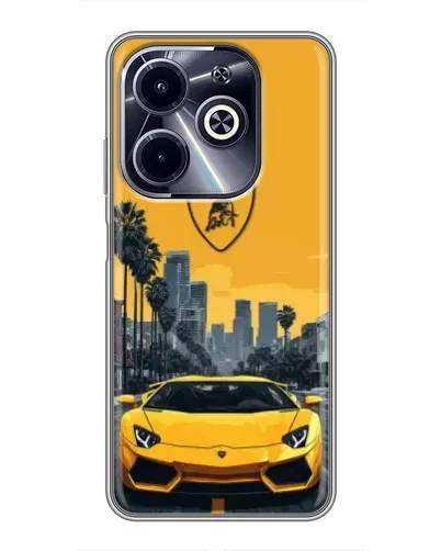 Чохол для Infinix Hot 40i з картинкою «Жовтий Lamborghini місто» Чохол для Infinix Hot 40i з картинкою «Жовтий Lamborghini місто»