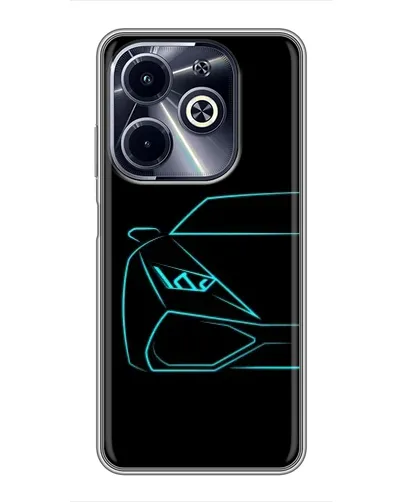 Чохол для Infinix Hot 40i з картинкою «Блакитний силует Lamborghini» Чохол для Infinix Hot 40i з картинкою «Блакитний силует Lamborghini»