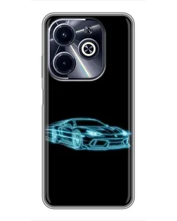 Чохол для Infinix Hot 40i з картинкою «Неоновий контур Lamborghini» Чохол для Infinix Hot 40i з картинкою «Неоновий контур Lamborghini»