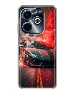 Чохол для Infinix Hot 40i з картинкою «Lamborghini червоний дим» Чохол для Infinix Hot 40i з картинкою «Lamborghini червоний дим»